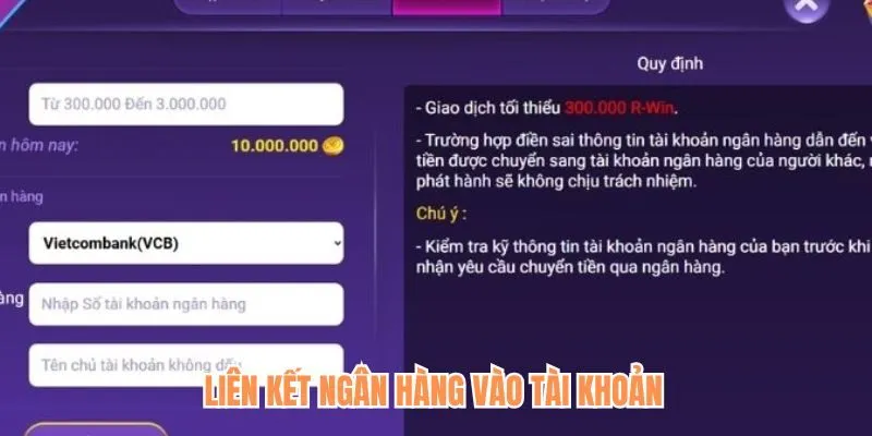 Liên kết tài khoản ngân hàng vào R365